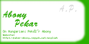 abony pekar business card